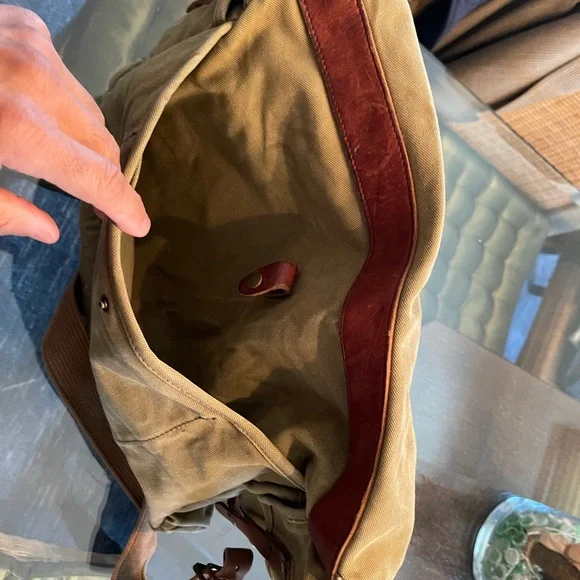 Polo Ralph Lauren Rugby VINTAGE/ Tan Khaki Canvas Messenger/ Laptop Bag - Picture 3 of 9